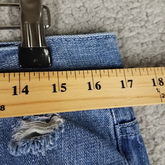 INC International Concepts Jeans Shorts Women's 32 Bermuda Denim Rips Distressed - Picture 6 of 10